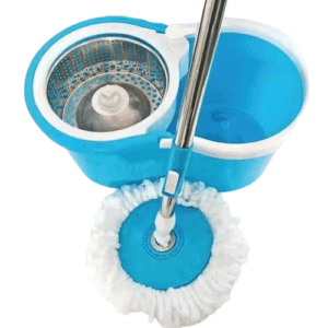 360° spin mop and bucket with metallic spinner
