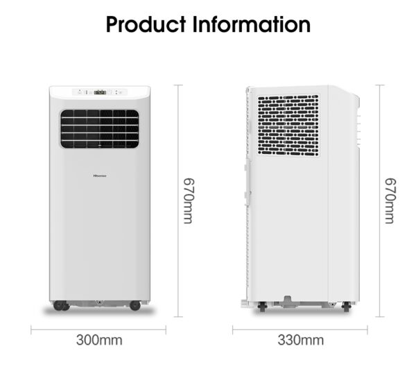 Hisense 9000BTU air conditioner with wheels - Image 3