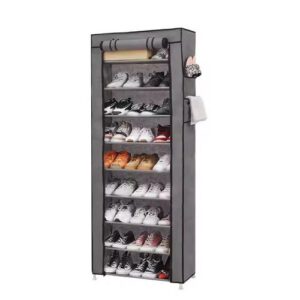10 Tiers metallic shoe rack