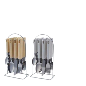 24pcs stainless steel cutlerly set with plastic handle